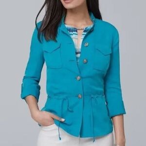 White House Black Market Utility Military Jacket Sz 10